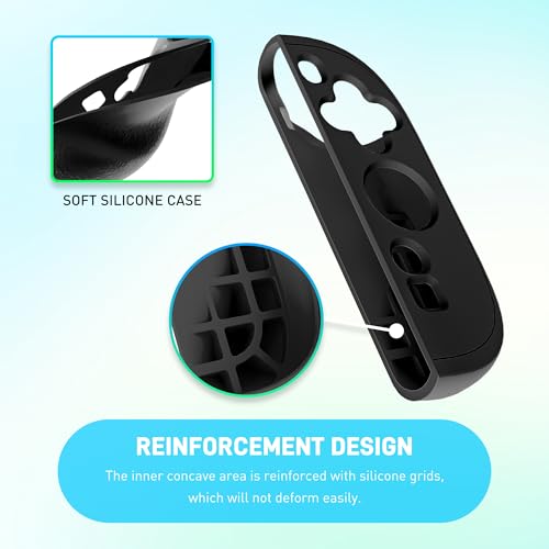 GLDRAM Case for Nintendo Switch 2 Joycon Controller, Soft Silicone Skin Protective Cover Shell with 2 Thumb Grips for Joycon 2 - Black - color: Black