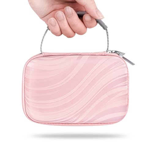 TOCCOOL Handheld Game Console Carrying Case, Protective Travel Retro Mini Game Console Box for Charging Cable, Earphones, Batteries and Accessories (Pink) - color: Pink