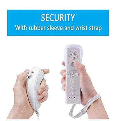 2X Wii Silicone Case Cover with Wrist Strap for Wii Remote Controller (White) - color: White