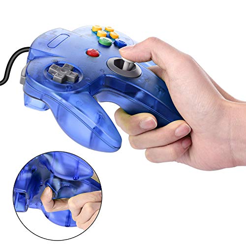 2 Pack N64 USB Controller, miadore USB Retro N64 Gamepad Joystick Raspberry Pi Controller for Windows PC MAC Linux (Clear Blue) - color: Clear blue