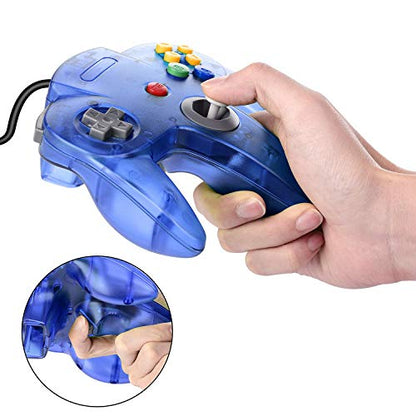 2 Pack N64 USB Controller, miadore USB Retro N64 Gamepad Joystick Raspberry Pi Controller for Windows PC MAC Linux (Clear Blue) - color: Clear blue