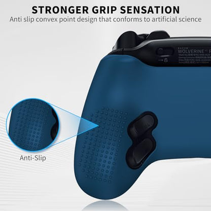 Silicone Grip Skin for Razer Wolverine V3, Protective Cover Compatible with Razer Wolverine V3 Pro Wireless, Gaming Controller Skin with Lanyard (DEEP Blue) - color: DEEP BLUE