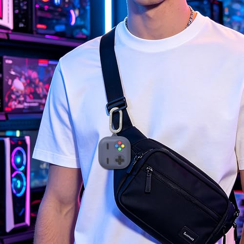 Delidigi Retro Gaming Case Compatible with Samsung Galaxy Buds 4 Pro & Galaxy Buds 4 (2026) – Silicone Protective Cover with Carabiner, Game Console Style Earbuds Case Accessories - color: Midnight Blue, size: Galaxy Buds 4/Galaxy Buds 4 Pro (2026)