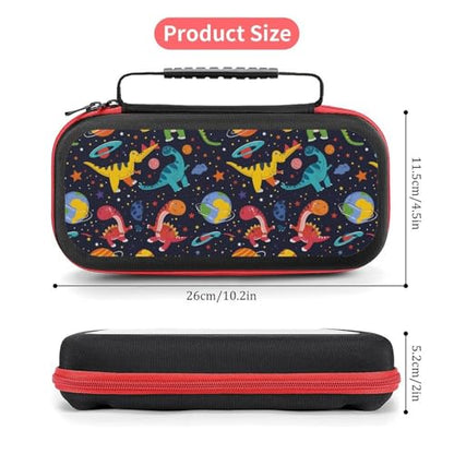 AoHanan Dinosaur in Space Switch Carrying Case Compatible With Switch - 20 Games Cartridges Hard Shell Travel Protection for Console & Accessories - color: Dinosaur in Space