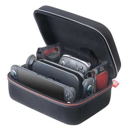 R.D.S. Industries Game Traveler Deluxe Licensed System Case for Nintendo Switch 2 and OLED, Black, Large (NS262)