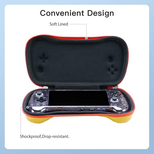 YAJOJO Carrying Case for ANBERNIC RG557 Handheld Game Console, Cover with Lanyard for ANBERNIC RG557 Shockproof,Water Resistant (Yellow)