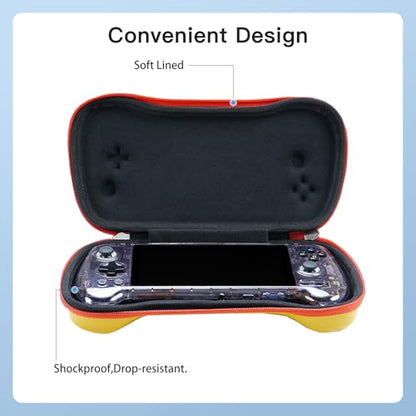 YAJOJO Carrying Case for ANBERNIC RG557 Handheld Game Console, Cover with Lanyard for ANBERNIC RG557 Shockproof,Water Resistant (Yellow)