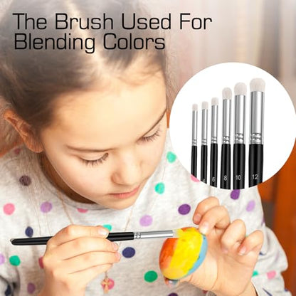 Dry Brush Set, 6 Different Sizes | Professional Art & Advanced Acrylic Paint Brushes, Detail Paint Brush, Model Wargames Miniature, Watercolor Oil Painting