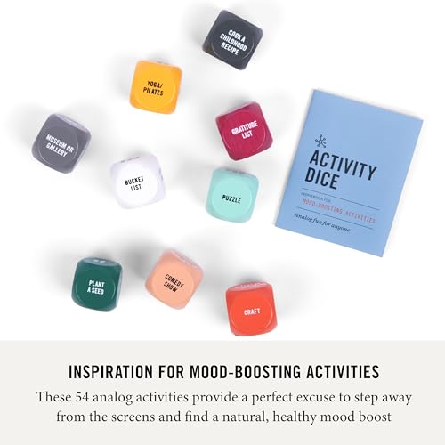 Two Tumbleweeds Mood-Boosting Activity Dice – Set of 9 Dice | 54 Screen-free Activities – Mindfulness & Wellness Gift for Adults, Teens, & Employees – Therapy Office Must Haves