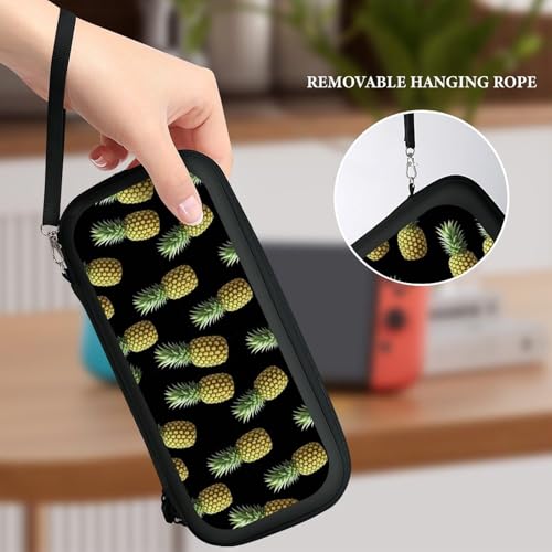 PPIKTC Travel Hard Shell Carrying Case for Switch, Shockproof Protective Storage Bag with 15 Game Cartridges, Upside Down Pineapple Tropical Fruits - color: Design (340)