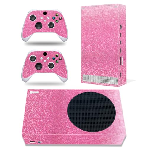 Skin Sticker for Xbox Series S, Full Protective Vinyl Decal Cover Wrap for Console and Wireless Controller (Pink Glitter, Xbox Series S) - color: pink glitter, size: Xbox Series S