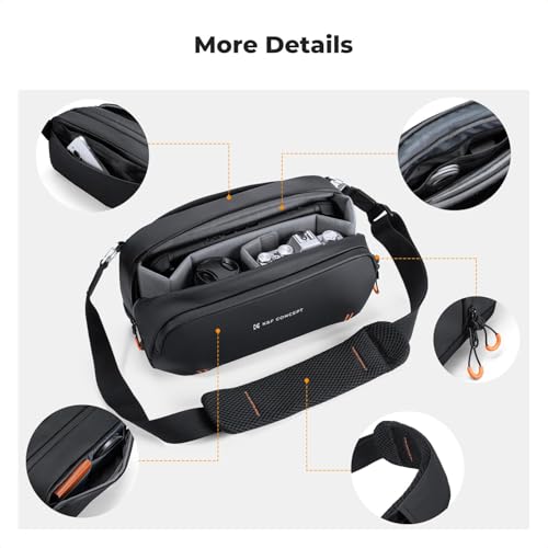 K&F CONCEPT Sling Bag for Nintendo Switch 2, Crossbody Camera Bag with 4 Compartments, Waterproof Travel Shoulder Bag Compatible with Switch 2/Steam Deck/Canon/Nikon/Sony/DJI/GoPro