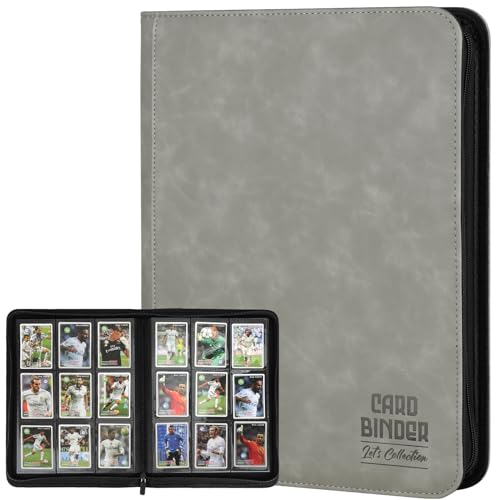 Trading Card Binder, Premium 9 Pocket Double Sided 540 Pocket PU Card Collection Binder, Collectible Trading Card Albums for MTG, TCG, Sport Card, Game Cards (Gray) - color: Gray