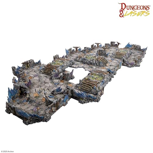 Dungeons & Lasers Prepainted Terrain Set for DND and Tabletop RPG Games - 5E Compatible with 28mm-32mm Scale Miniatures - Modular Design for Fast Assembly, Ages 14+