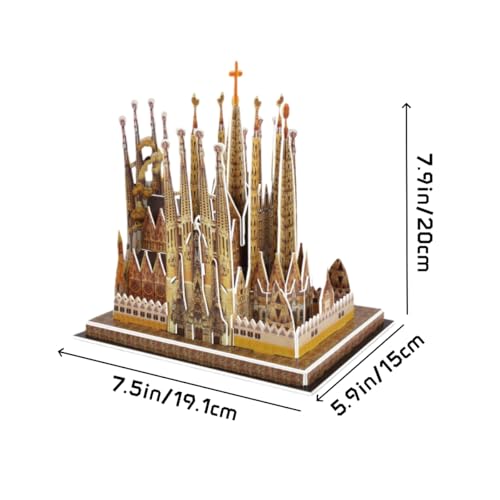 Architecture World Famous of 3D Puzzle.Build Your Own Collection of 17 Global Landmarks (Notre Dame, Colosseum) - Educational DIY Model Kit for Kids & Adults. (La Sagrada Família) - color: La Sagrada Família
