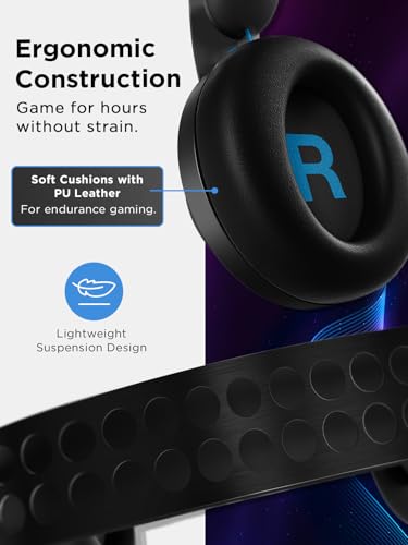Lenovo Legion H300 Stereo Gaming Headset, Noise-Cancelling Mic, Memory Foam & PU Leather Earcups, Stainless Steel Headband, PC, PS4, Xbox One, Nintendo Switch, Mac, GXD0T69863, Black - style: H300