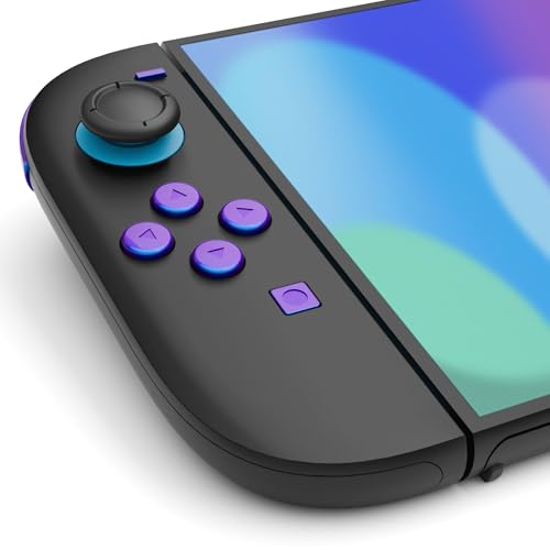 eXtremeRate DIY Replacement Full Set Buttons for Joycon 2, Custom ABXY Direction Keys Dpad + - C Home Capture Release L R ZR ZL Trigger Buttons for Nintendo Switch 2 Controller - Chameleon Purple Blue - color: Chameleon Purple Blue