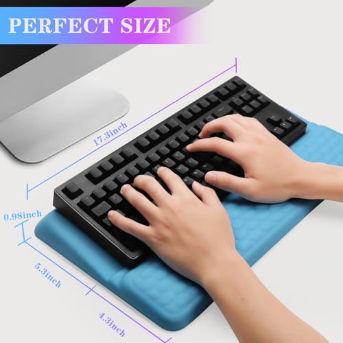 Computer Keyboard Stand with Wrist Rest, Ergonomic Tilted Keyboard Holder - Keyboard Riser with Wrist Pad - Keyboard Tray Support for Office Home - Blue - color: Keyboard Stand - Blue