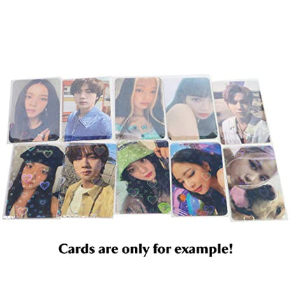 Black Lotus 100pcs/Lot Love Heart-Shape Laser Flashing Card Sleeves Trading Cards Film Magic Kpop Card Protector Holographic Foil Protective Cover (56x88mm), Clear
