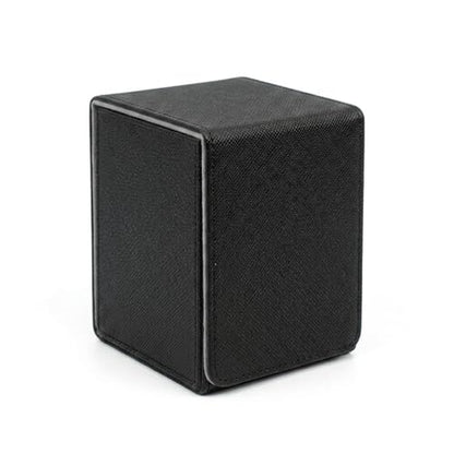 Vertical Deck Box Plus Version, Large Trading Card Case Fits 100+ Double Sleeved Cards, Premium Saffiano Leather TCG Storage for MTG Commander, Pokémon, TCG, CCG, Magnetic Closure- Black+Gray - color: VP Black+Gray