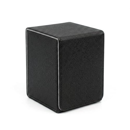 Vertical Deck Box Plus Version, Large Trading Card Case Fits 100+ Double Sleeved Cards, Premium Saffiano Leather TCG Storage for MTG Commander, Pokémon, TCG, CCG, Magnetic Closure- Black+Gray - color: VP Black+Gray