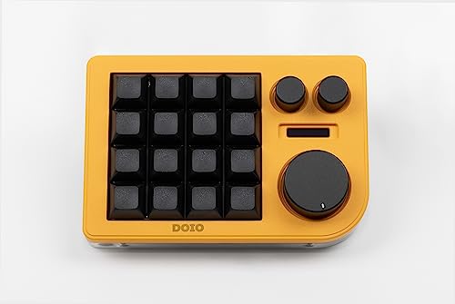 KEEBMONKEY Megalodon Triple Knob Macro Pad Programmable Designer Mini Keyboard 16 Keys (Yellow) - color: Yellow