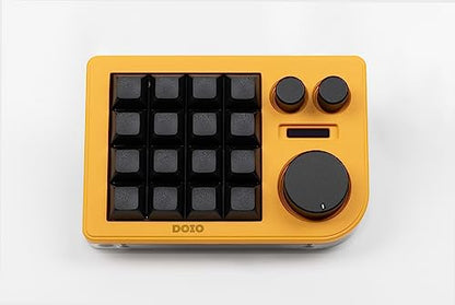 KEEBMONKEY Megalodon Triple Knob Macro Pad Programmable Designer Mini Keyboard 16 Keys (Yellow) - color: Yellow