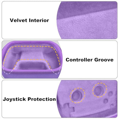 Baval Hard Case for Playstation 5 PS5 DualSense Wireless Controller | Protective Storage Box, Specifically Design for PS 5 Controller, Soft Velvet Lining, Customized Slots, Snug Fit, Purple Case - color: Purple Hard Case