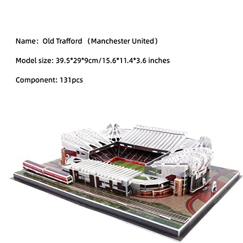 Classic Football Stadium Puzzle,3D Puzzle Soccer Club Venues,3D Paper Model Building Puzzle Kit, Soccer Stadium Souvenir Gift,Handmade Puzzle Ornaments，Cardboard Model (Old Trafford) - color: Old Trafford