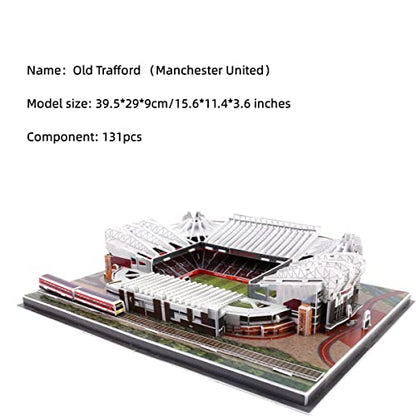 Classic Football Stadium Puzzle,3D Puzzle Soccer Club Venues,3D Paper Model Building Puzzle Kit, Soccer Stadium Souvenir Gift,Handmade Puzzle Ornaments，Cardboard Model (Old Trafford) - color: Old Trafford