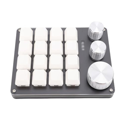Custom Keypad Macro Pad Programmable 16 Key Wired Small Mechanical Gaming Keyboard for Copying Pasting PS Graphics (White) - color: White