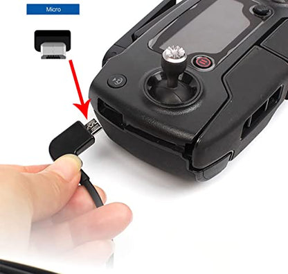 1FT+ 0.5FT(2 pack) USB Micro to iOS DJI Remote Controller Cable for DJI Mavic Mini(1st Gen), Mini SE, Mavic Pro, Spark, 2 Pro Zoom, Mavic Air,Platinum, Phone/Tablet 90 Degree Data OTG Cord Accessories - style: Micro to iOS