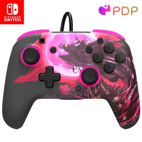 PDP REMATCH Enhanced Wired Nintendo Switch Pro Controller, Switch Lite/OLED Compatible - The Legend of Zelda: Breath of the Wild (Calamity Ganon)