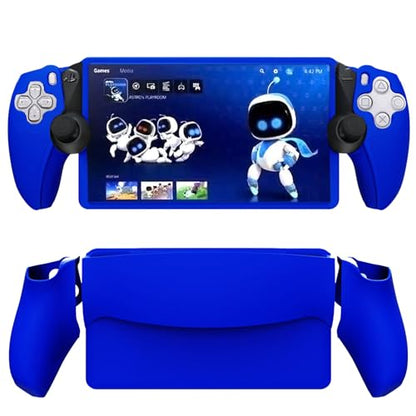 Controller Silicone Cover Controller Skin Split Protective Sleeve for PS5 PlayStation Portal Handheld Game Console Soft Rubber Case (Blue) - color: Blue