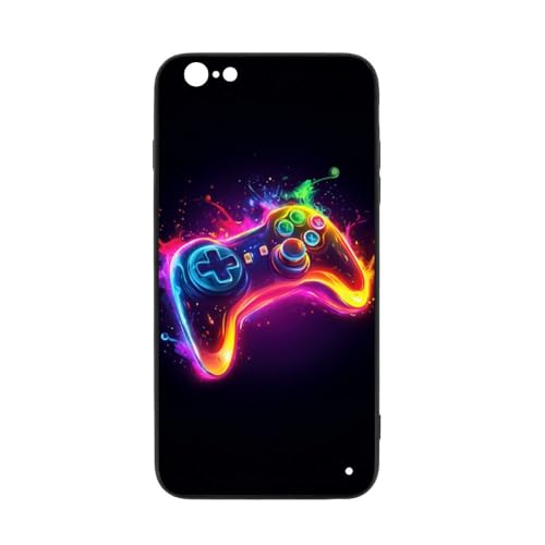 for iPhone 6/6S Case - All-New Game Controller Design, Glass Back + TPU Inner Shell, Extreme Slimness, Military-Grade Dual Protection, Cell Phone Cases for Boys Girls - color: game controller-14, size: iPhone 6/6S