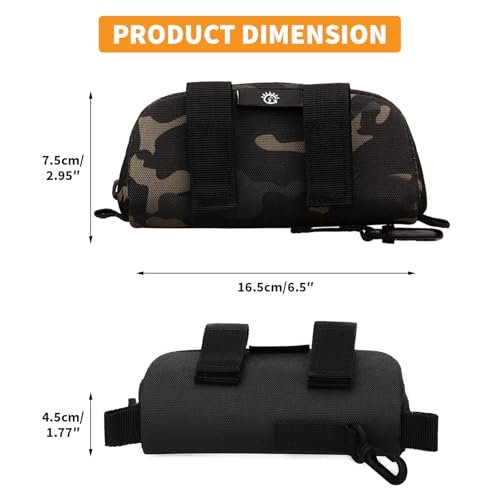 HUNTVP Tactical Eyeglasses Hard Case Molle Zipper Sunglasses Carrying Case Nylon with Clip - color: Camouflage