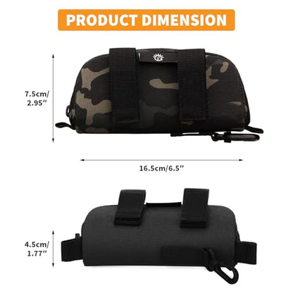 HUNTVP Tactical Eyeglasses Hard Case Molle Zipper Sunglasses Carrying Case Nylon with Clip - color: Camouflage