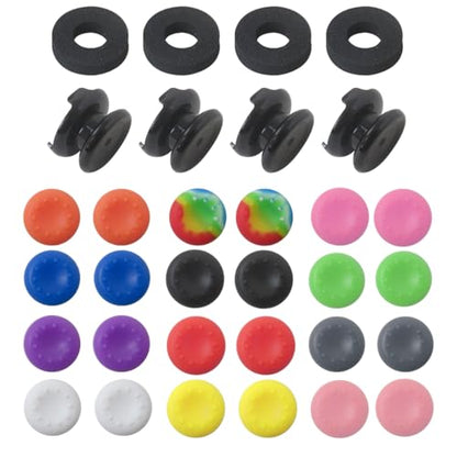 Update Thumb Grips with Precision Rings for Xbox, 24 PCS Joystick Extenders, 2 Pairs High Stick, 4 PCS Rings for Xbox One/Series X Controller - Mixed Color 1