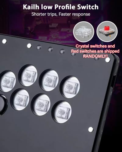 Sehawei Haute42 Arcade Stick 13Keys All-Button Gamerfinger for PC/Ps3/Ps4/Switch/Steam Game Keyboard-Supports Hot Swap & SOCD (Black) - color: Black