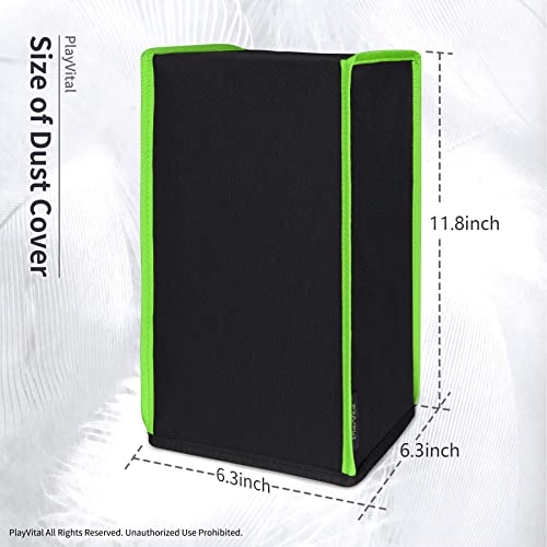 PlayVital Black Nylon Dust Cover for Xbox Series X Console, Soft Neat Lining Dust Guard, Anti Scratch Waterproof Cover Sleeve for Xbox Series X Console - Neon Green Trim - color: Neon Green Trim