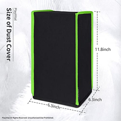 PlayVital Black Nylon Dust Cover for Xbox Series X Console, Soft Neat Lining Dust Guard, Anti Scratch Waterproof Cover Sleeve for Xbox Series X Console - Neon Green Trim - color: Neon Green Trim