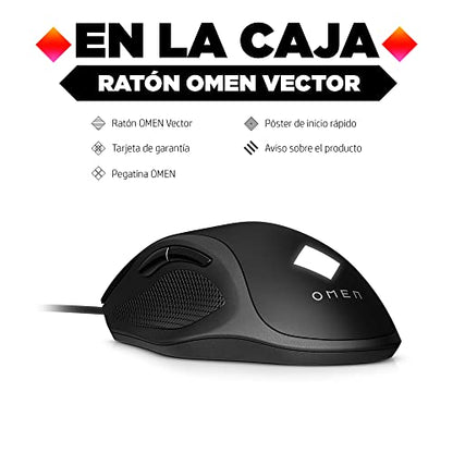 HP OMEN Vector Gaming Mouse with Ergonomic Design and Tunable Weight with RGB Lighting & Omron Switches (8BC53AA#ABL)