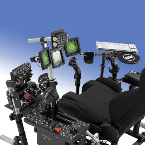 SimFab Modular Flight Simulator Cockpit For Combat Simulation. DCS Edition. Compatible With Thrustmaster Warthog, WinWing, VirPil, VKB And Alike Controls. Upgradable To General Aviation, Space Sim Or Sim Racing. (black seat) - color: black seat