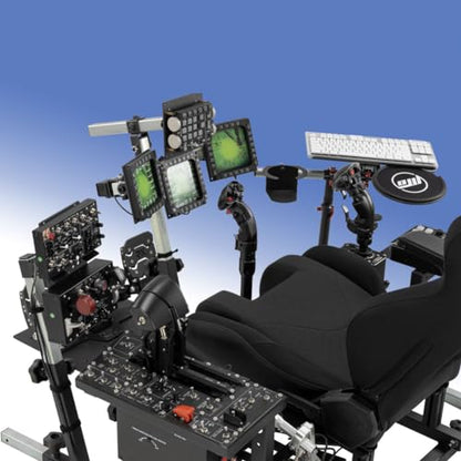 SimFab Modular Flight Simulator Cockpit For Combat Simulation. DCS Edition. Compatible With Thrustmaster Warthog, WinWing, VirPil, VKB And Alike Controls. Upgradable To General Aviation, Space Sim Or Sim Racing. (black seat) - color: black seat