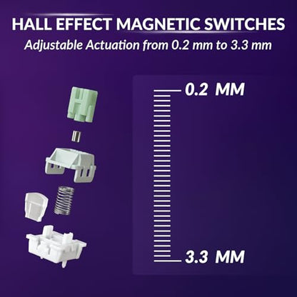 Keychron K10 HE Wireless Hall Effect Keyboard, Full-Size, Rapid Trigger, Adjustable Actuation, 2.4GHz/Bluetooth/Wired, RGB Backlit, Lime Magnetic Switch, for Mac/Windows/Linux - color: Lime Switch
