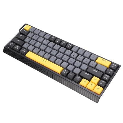 Zopsc Wired Keyboard, Quiet Anti Ghosting Slim Keyboard with RGB Backlit, Compact 68 Keys Scissor Switch Keyboard for Work Gaming (Gray Black) - color: Gray Black