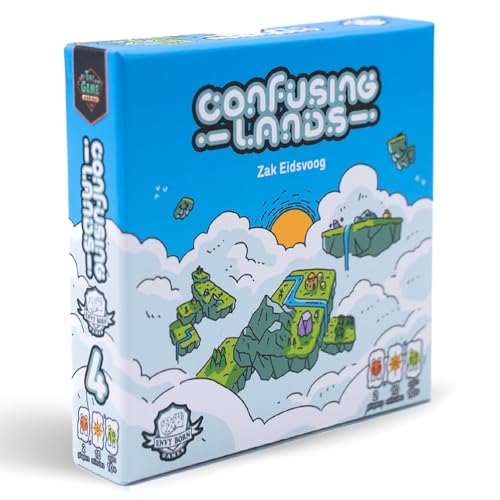 Confusing Lands | Whimsical Themed Travel Size Board Game You Can Play Anywhere | Strategic Card Placement Game | Solo Board Game | 1 - 2 Players, Ages 12+ | Easy to Learn and Play | Tiny Game Series