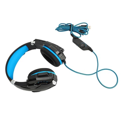 SUNGOOYUE Wired Gaming Headset, OverEar Noise Canceling Headphones with Microphone, Soft Earmuffs for PC, Mobile Phone, Computer, Comfortable Ergonomic Design, Impressive Noise Isolating Microphone,