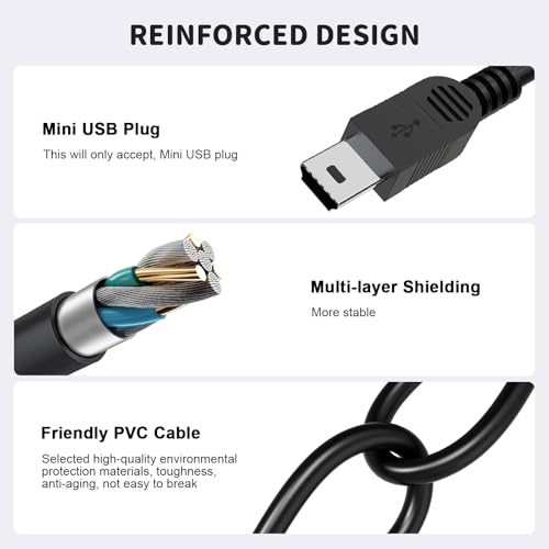 Saipomor Replacement Charger Mini USB Power Cord Charging Cable Compatible with Nintendo Wii U Pro Controller (6ft) - size: 6ft