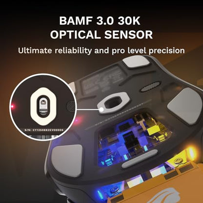 GLORIOUS Gaming Model O3 Wireless Gaming Mouse - InfinitePlay Swappable Battery, 130H Battery Life, 8k Polling, 130M Optical Switches, Ultralight 66g, 30K DPI Optical Sensor, RGB - Black - color: Black, style: Model O3 (Ambidextrous)